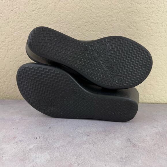 Skechers Rumblers Sci-Fi Wedge Sandal Black Memory Foam 38472 Women's Size 9 - Picture 6 of 13